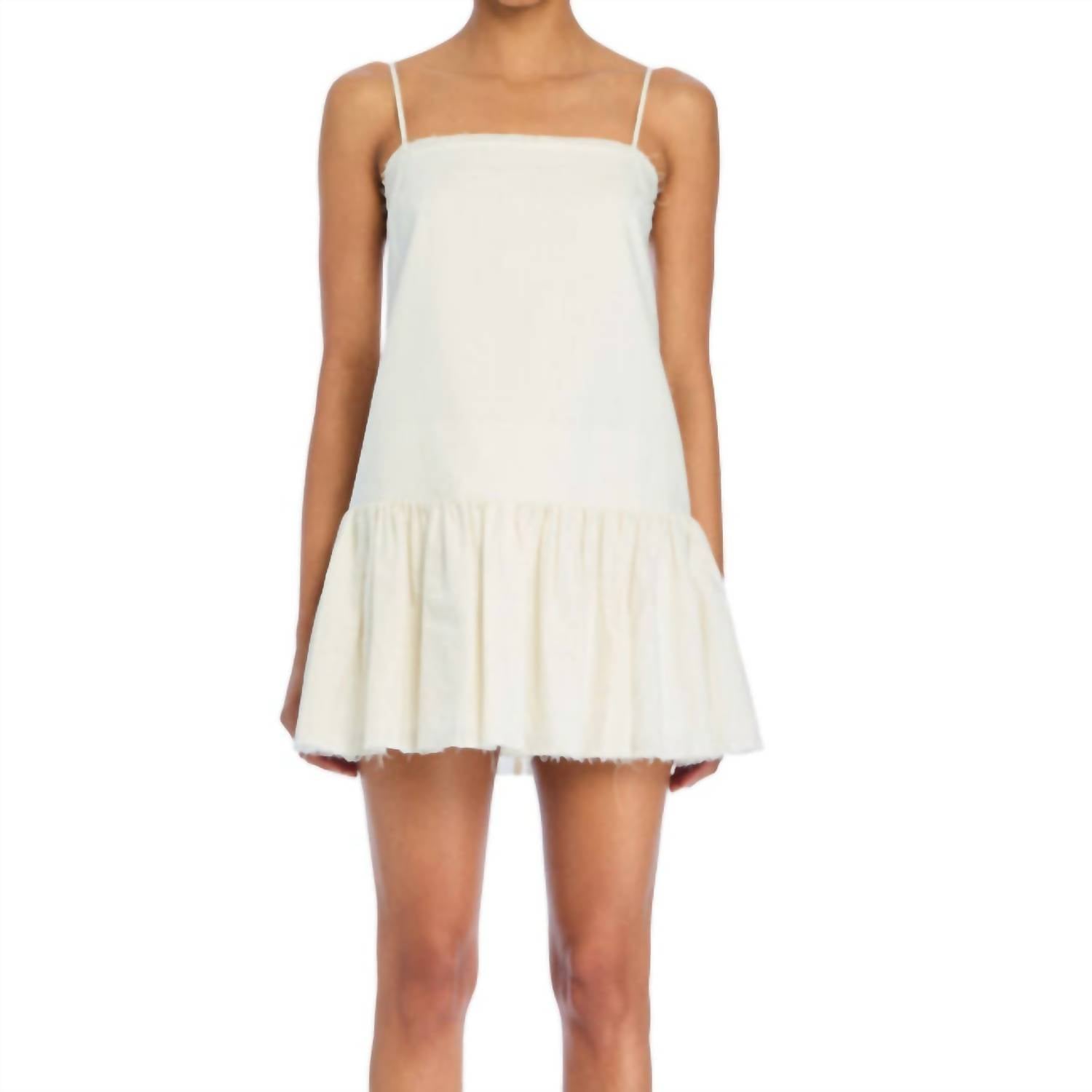 SER.O.YA Krista Linen Mini Dress in eggshell - women's dress