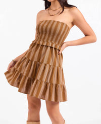 Sadie & Sage - Terra Rose Dress Smocked Mini Dress