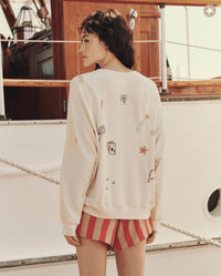The Great. - The Great. Slouch Embroidered Charm Sweatshirt