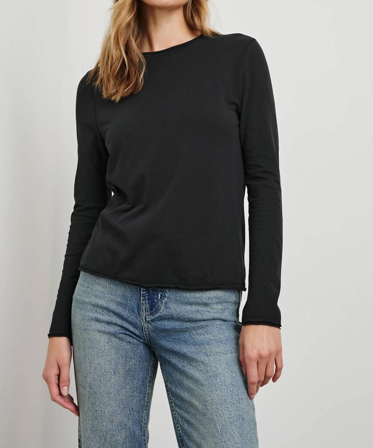 Rails Long Sleeve Crew Neck T-shirt in black - women's long sleeve top