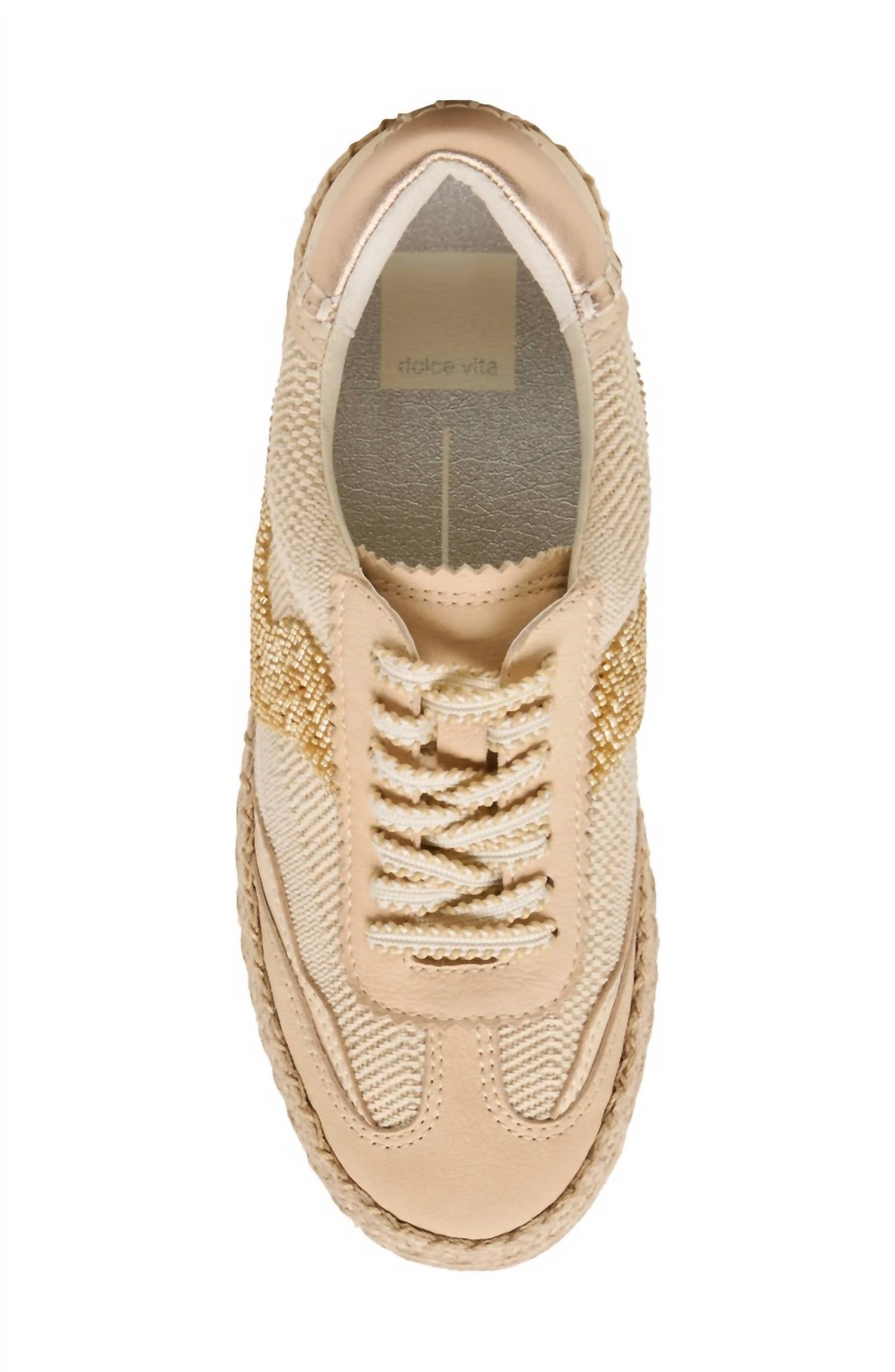 Dolce Vita Women's Notice Beaded Mesh Espadrille Sneaker in gold multi - women's shoe - view 5