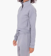 Mono B - Quilted Cropped Zip-Up Jacket
