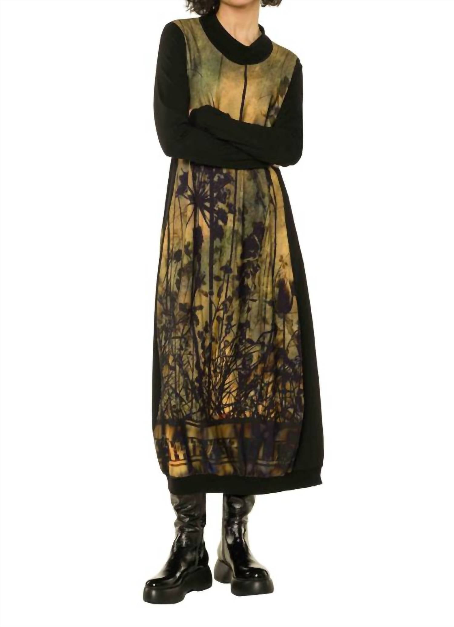 Beate Heymann Long Sleeve Print Dress in sunset - women's dress