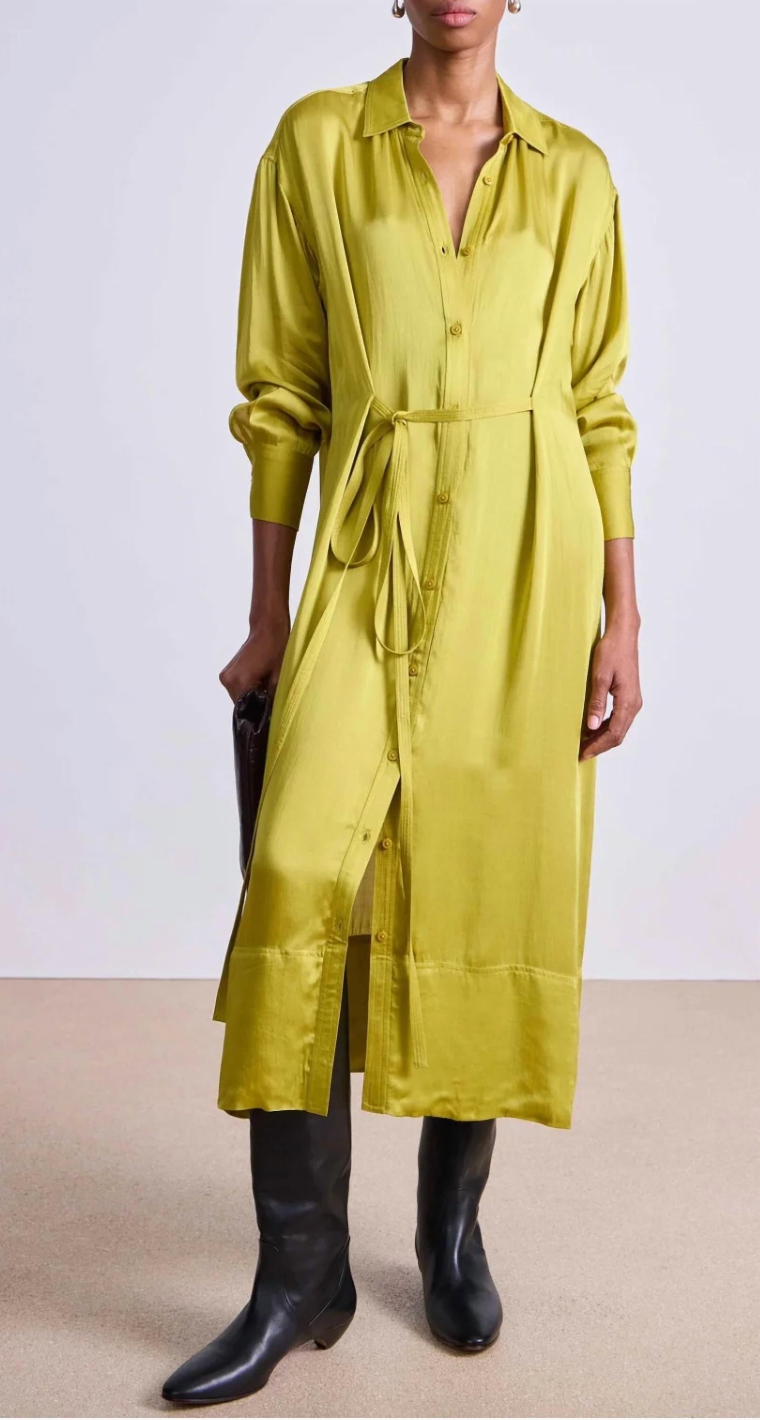 Apiece Apart - Beni Cinched Tie Shirt Dress