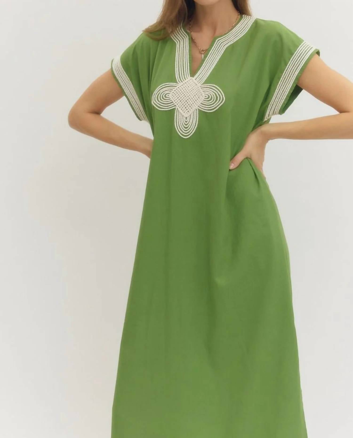Entro - Applique Trim Midi Dress