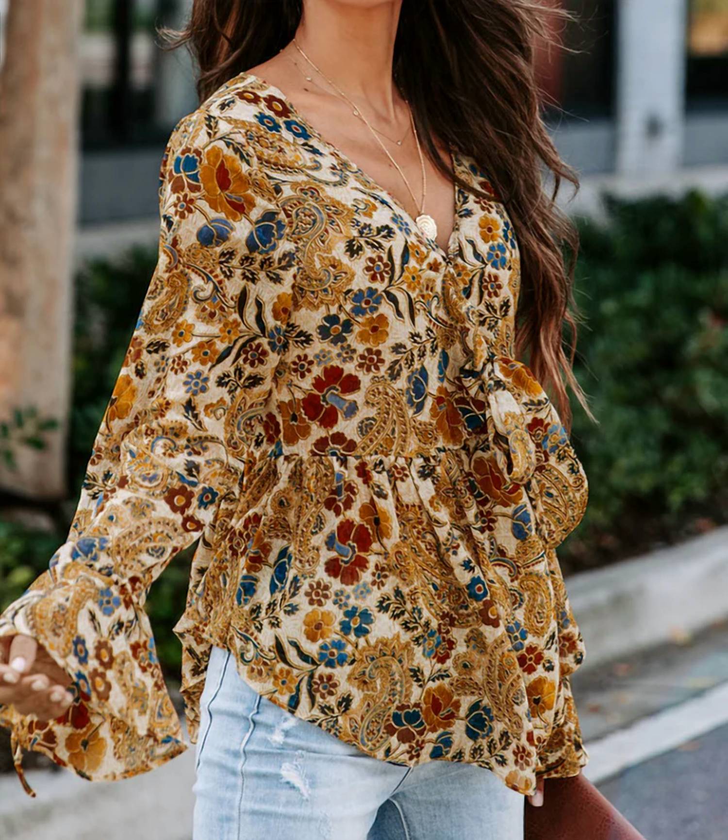 Liam & Company - Elaine floral boho blouse