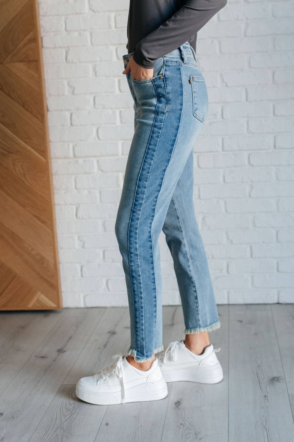 Judy Blue - High Rise Side Panel Detail Slim Jeans