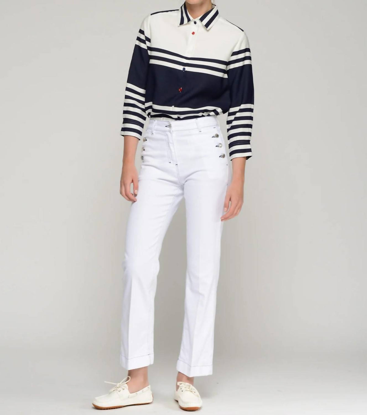 Vilagallo - Straight Trousers With Side Buttons