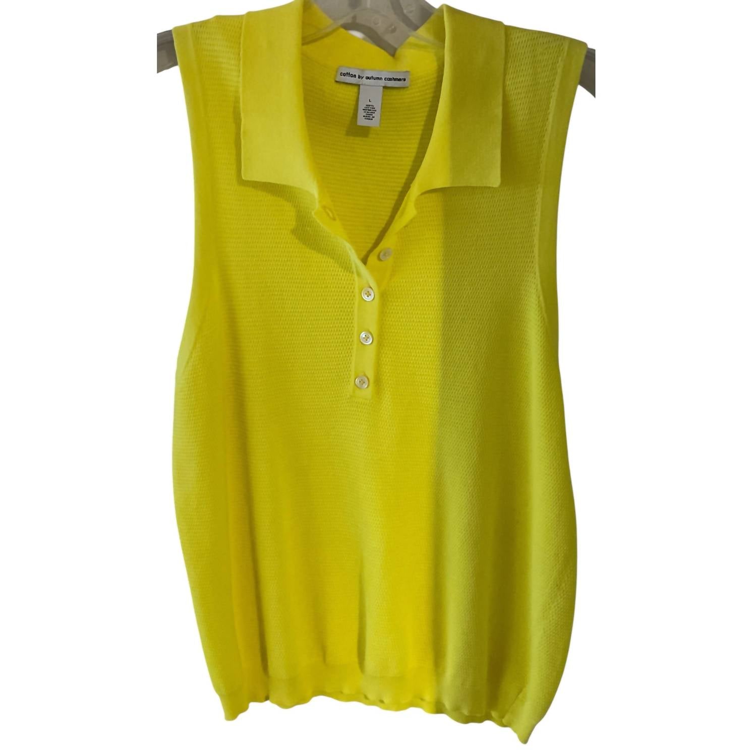 Autumn Cashmere - Women's Sleeveless Collar Neckline Tank