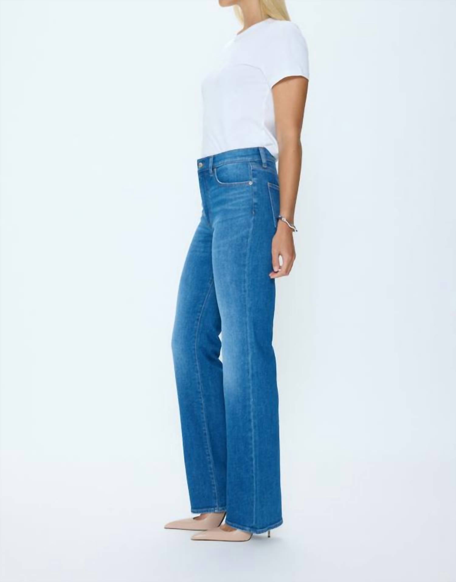 PISTOLA Evie High Rise Slim Boot Jean in eternity - women's jeans - detail view