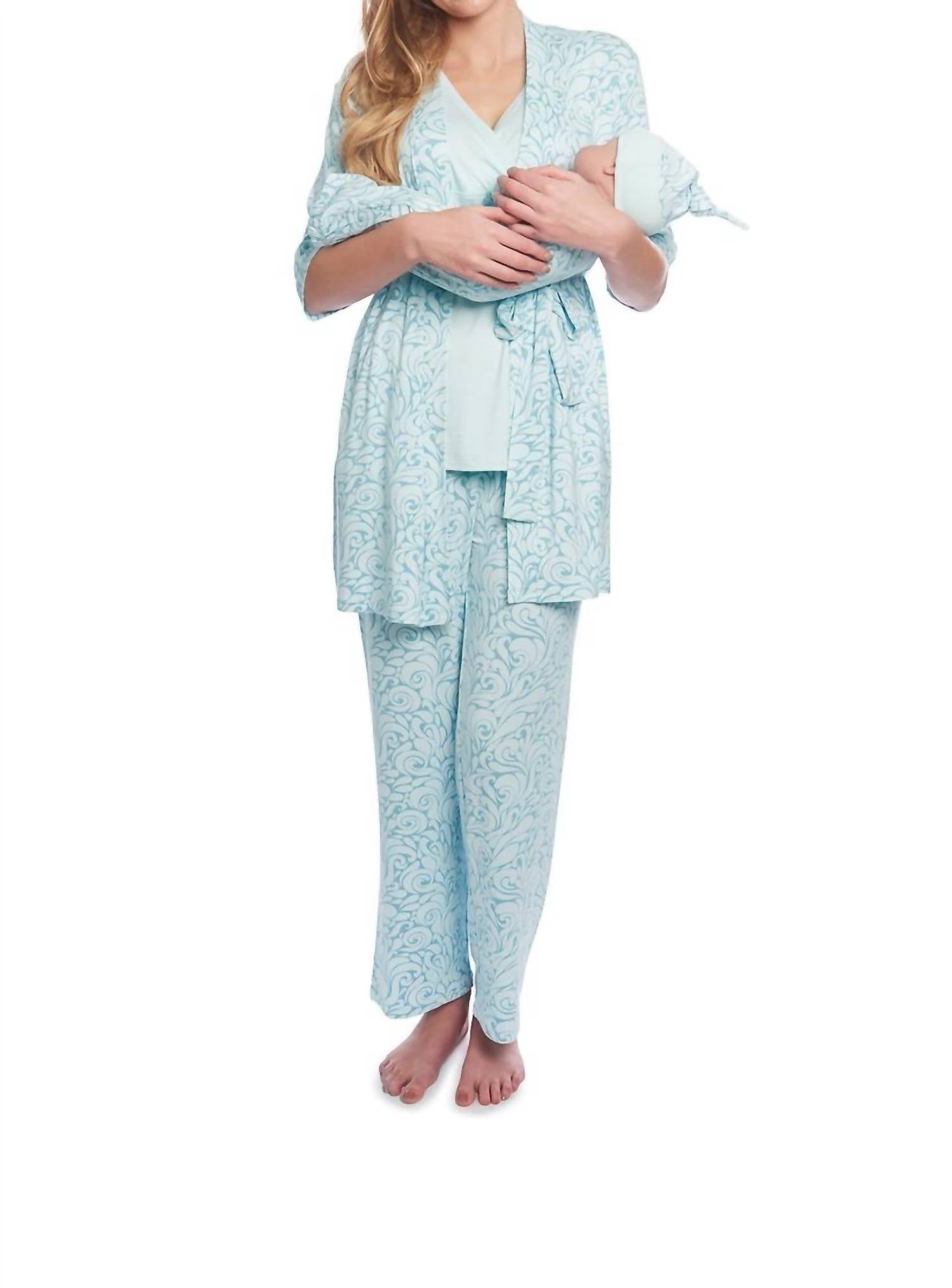 Everly Grey Analise 5 Piece Pajama Set in waves - women's sleepwear
