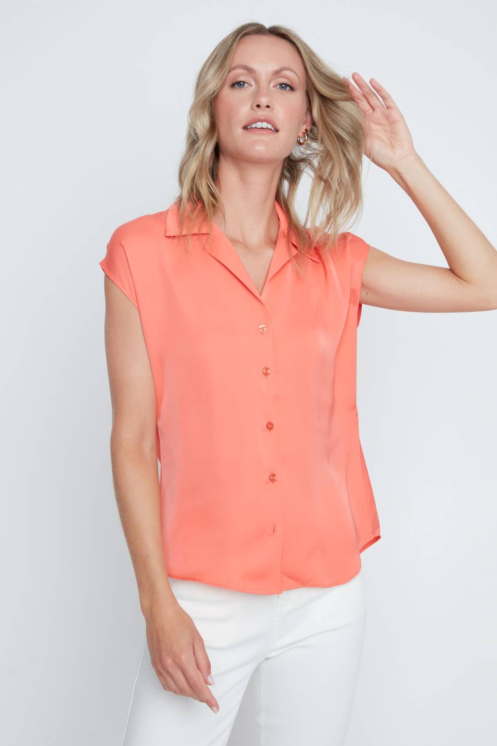 Renuar - Button Front Solid Top