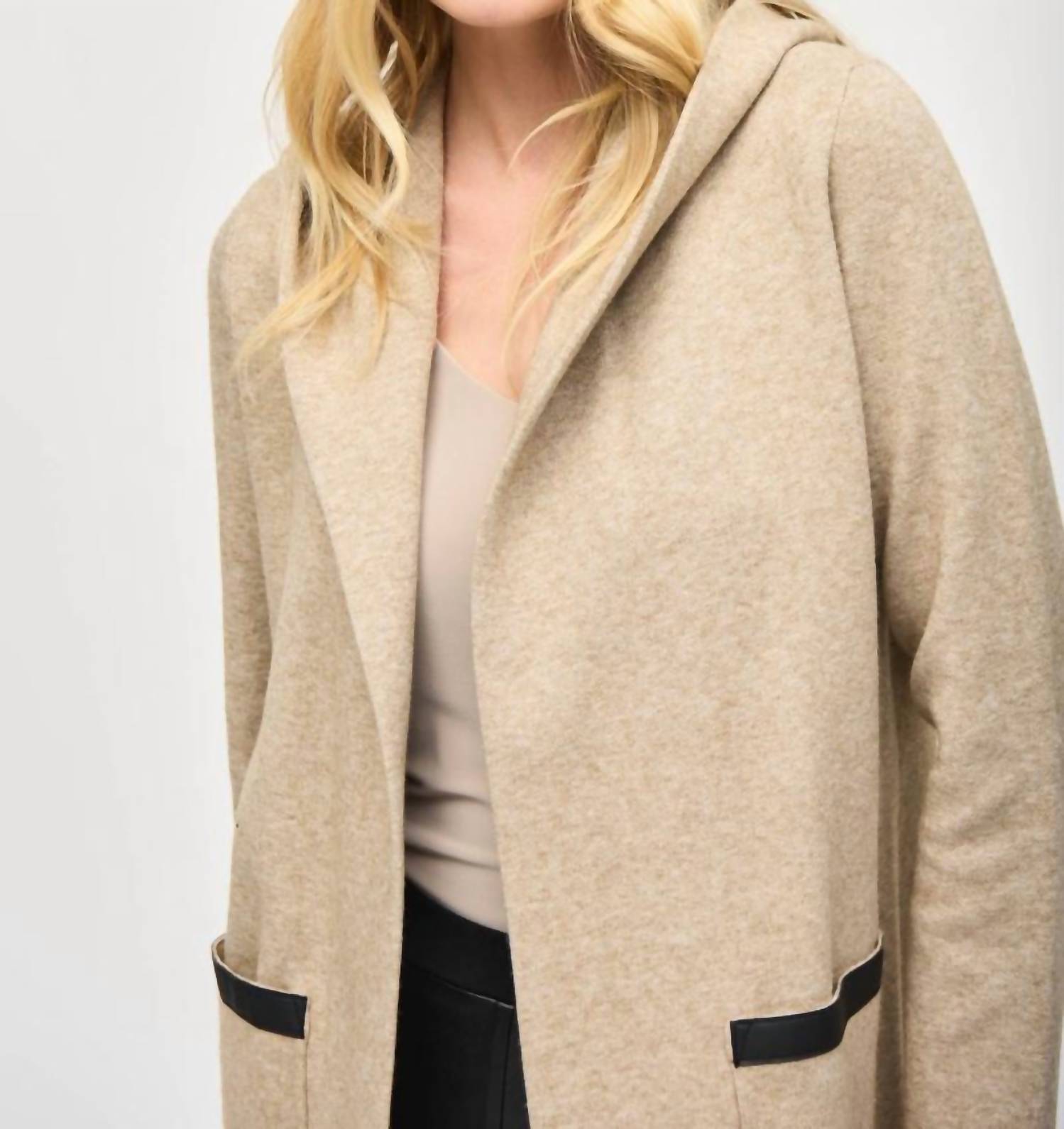Joseph Ribkoff - Hooded Knit Cover-up Jacket