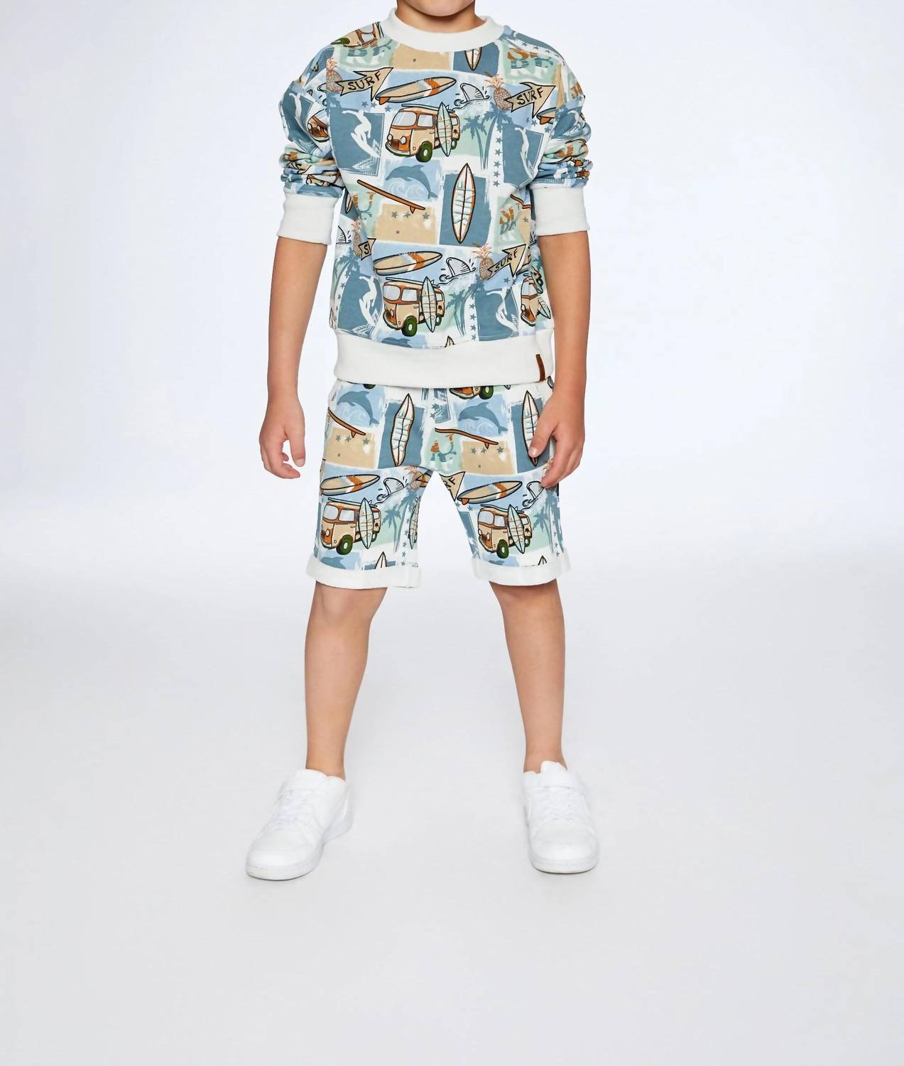 Deux Par Deux - Boys' French Terry Printed Short