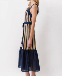 Current Air - Zuri Contrast Striped Knit Midi Dress