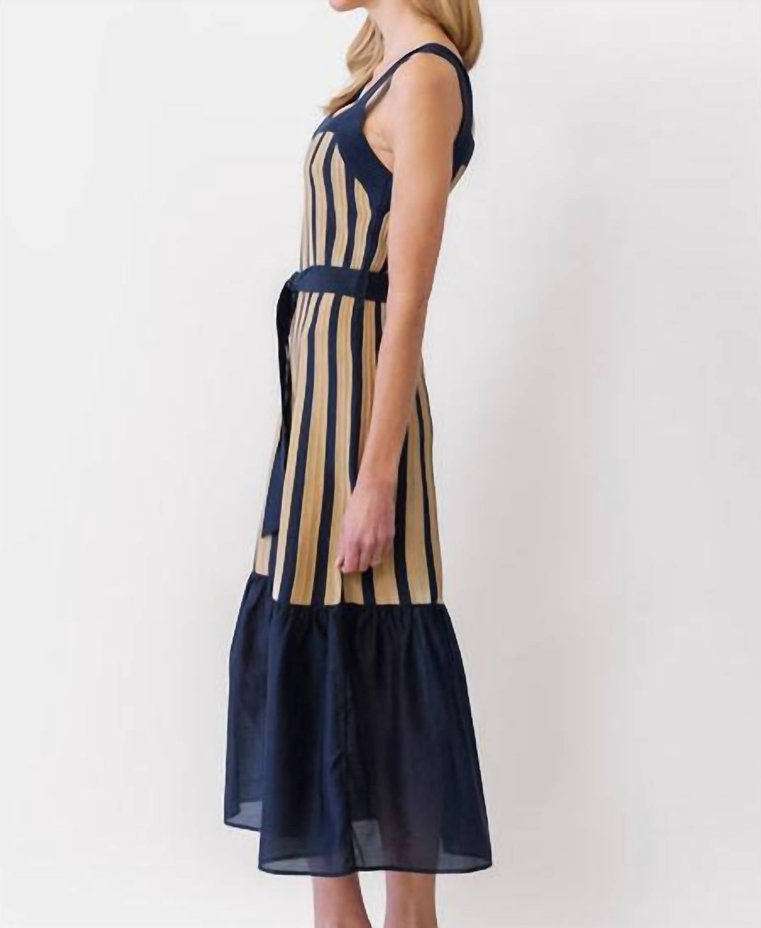 Current Air - Zuri Contrast Striped Knit Midi Dress
