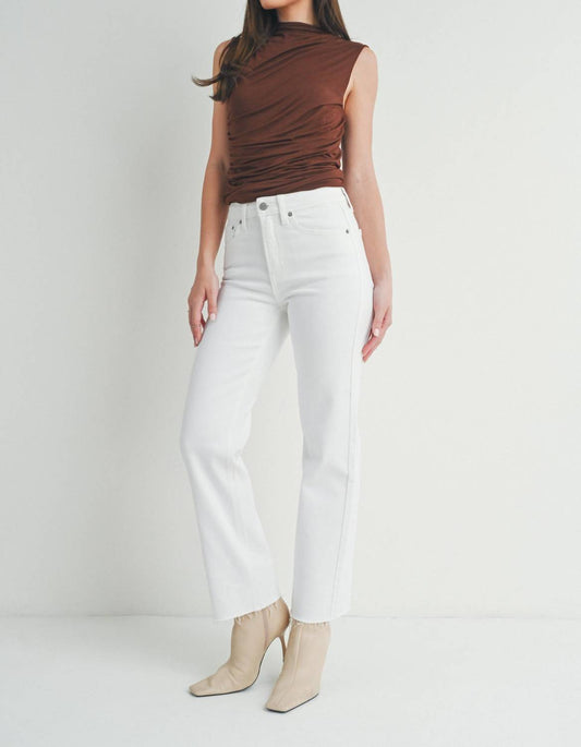 Just Usa - Summer Relaxed Fit Raw Hem Straight Jean