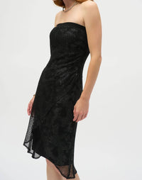 Joseph Ribkoff - Foiled Mesh Strapless Dress