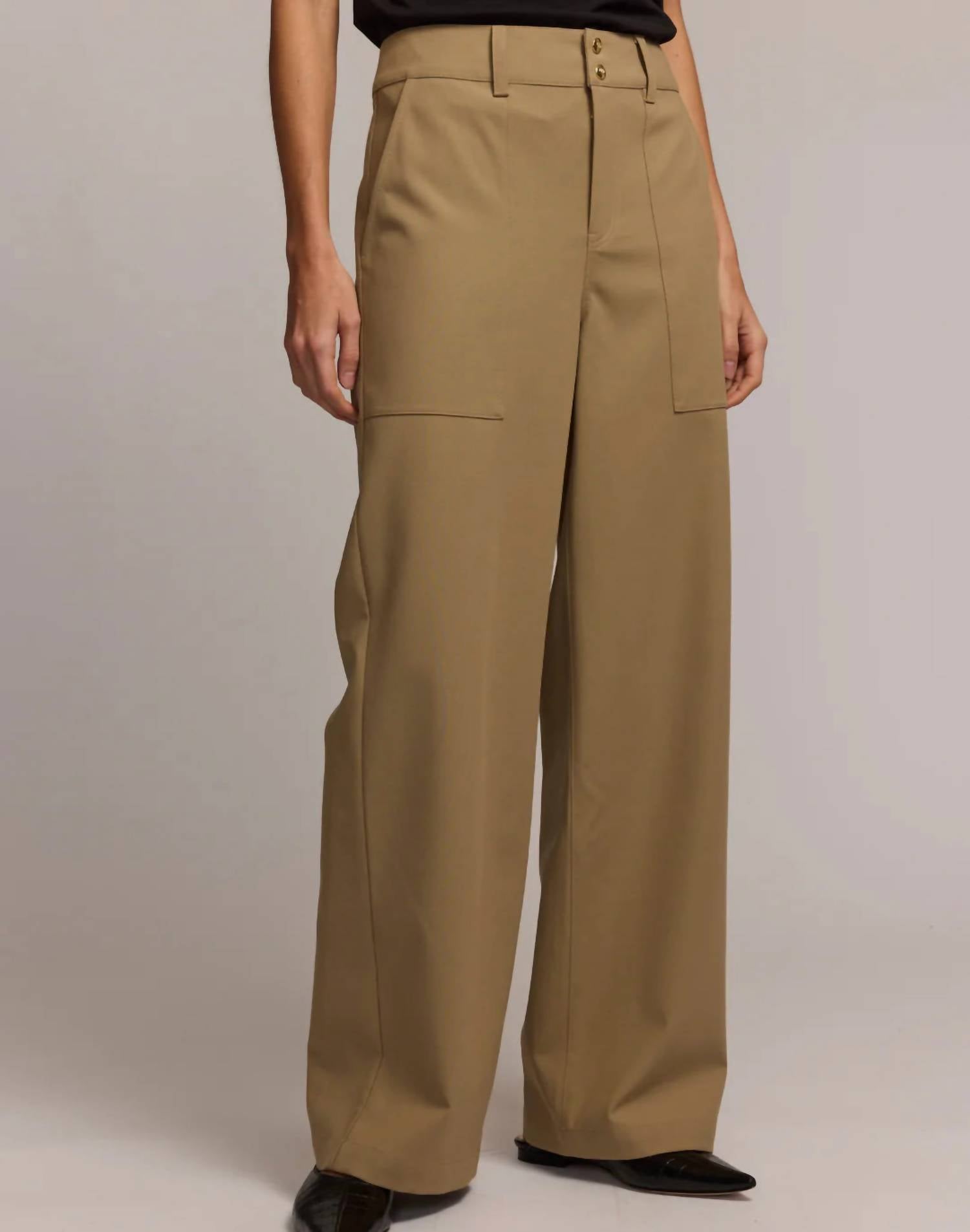 Hinson Wu Women's Kelly Pant in khaki - women's pants - detail view