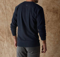 The Normal Brand Puremeso Everyday Crew Top in normal navy - men's long sleeve top - detail view
