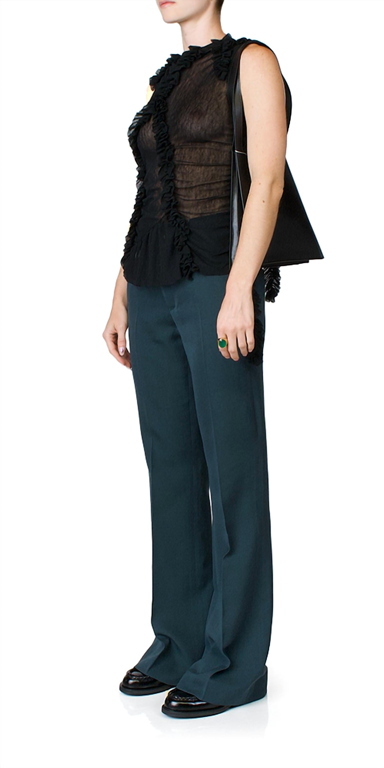Maison Margiela - Wide Leg Trousers Petrol Pants