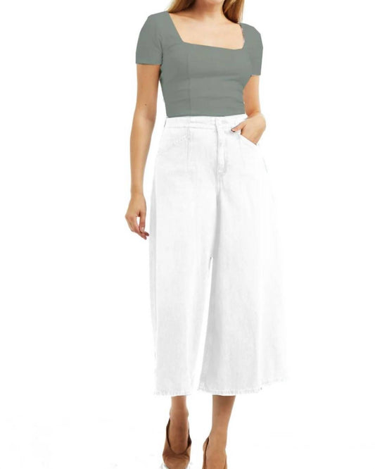 Tractr - Denim Culotte With Back Waist Buckle