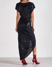 Elan - Metallic Cap Sleeve Dress