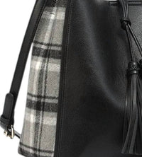 Jen & Co. - Women's Dina Plaid Contrast Tote With Tassel And Removable Pouch