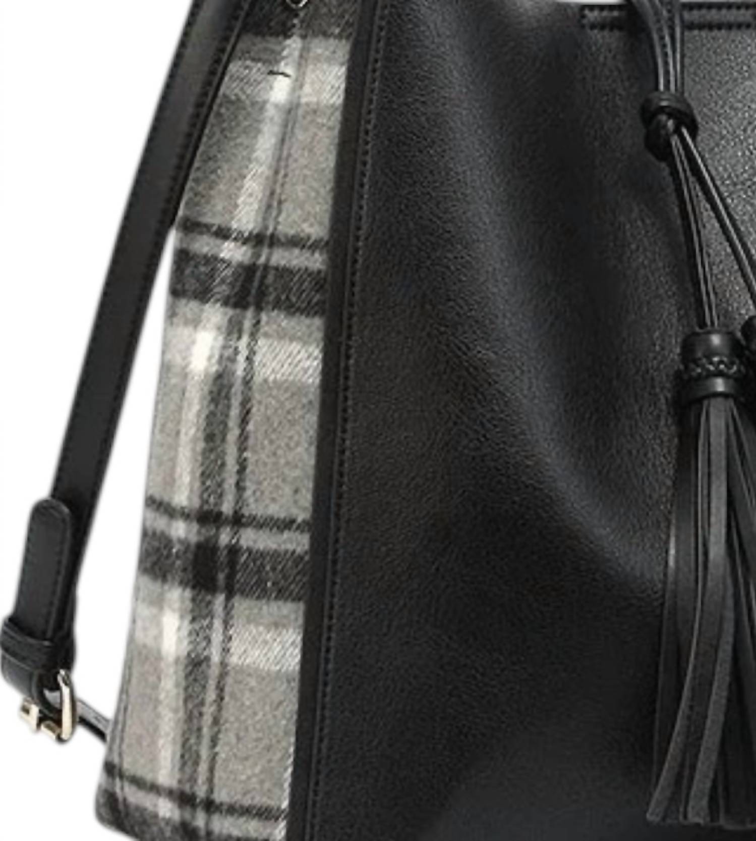 Jen & Co. - Women's Dina Plaid Contrast Tote With Tassel And Removable Pouch