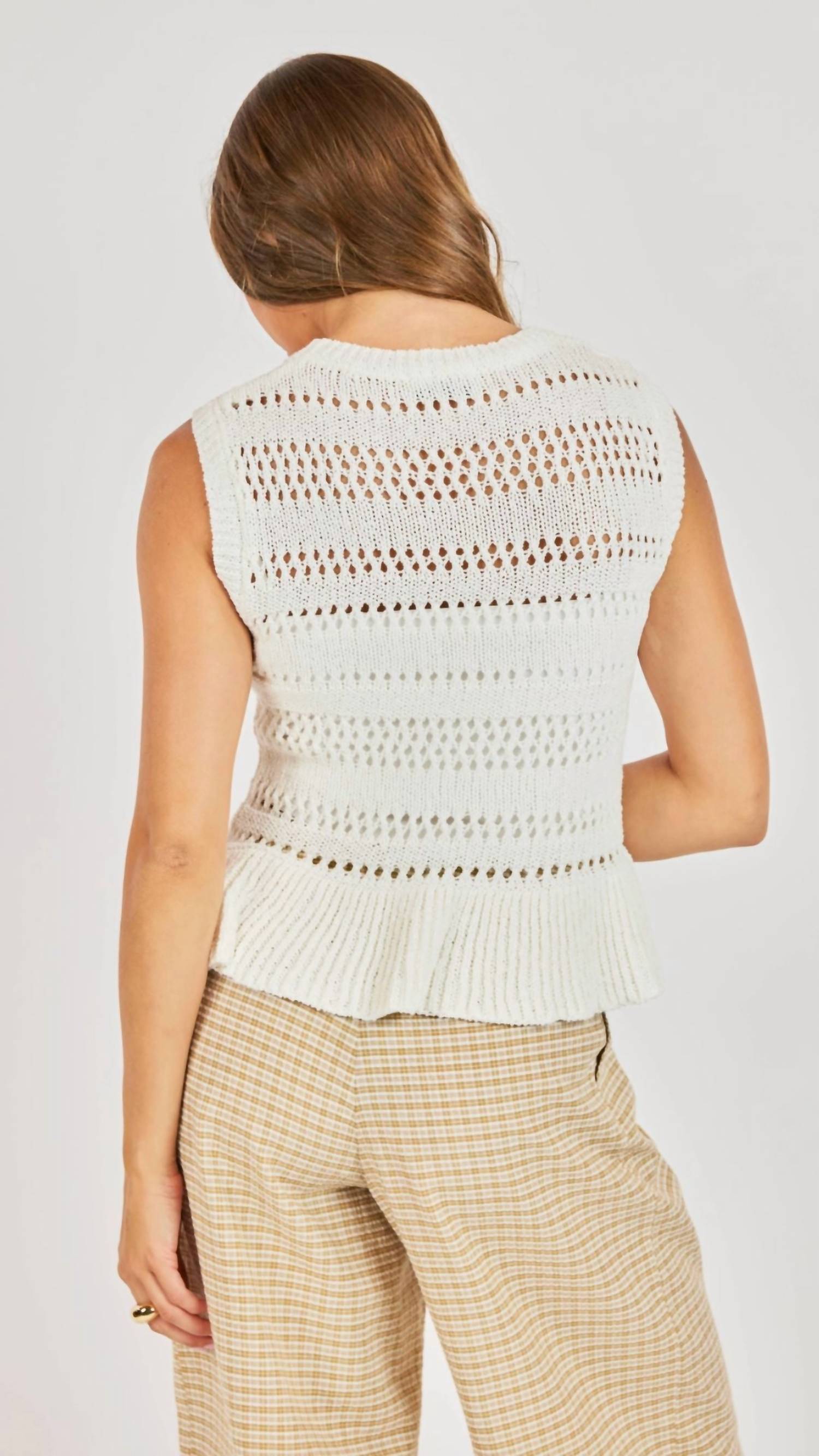 Sadie & Sage - Women's Lucina Peplum Sweater Tank Top