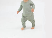 ANGEL DEAR French Terry Raglan And Jogger Set in desert sage - kids' sleepwear