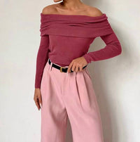 Sweetkama - Off the shoulder knit top