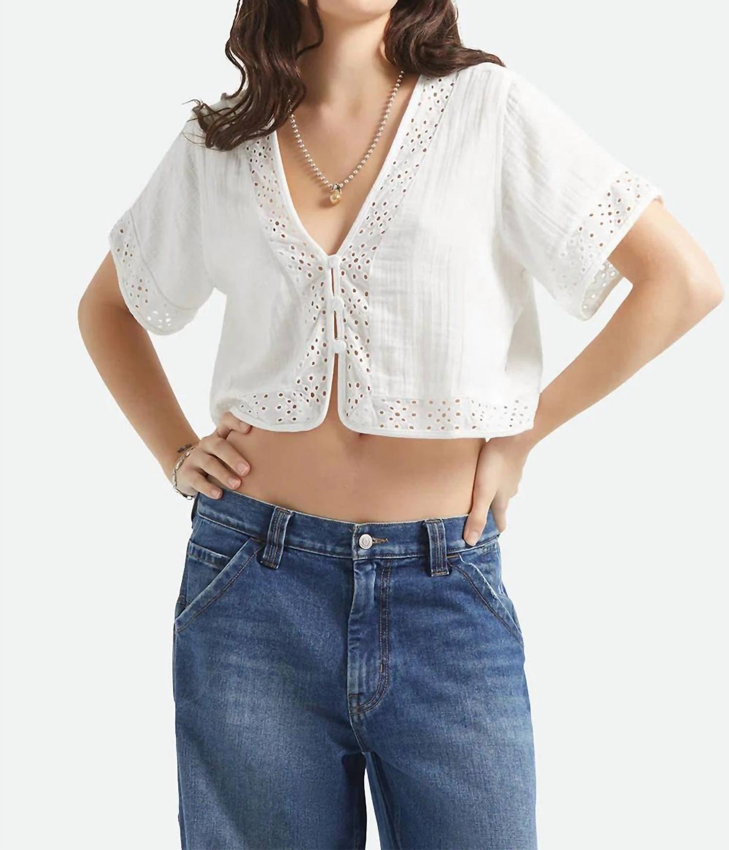 Brixton - Seaside Eyelet Top