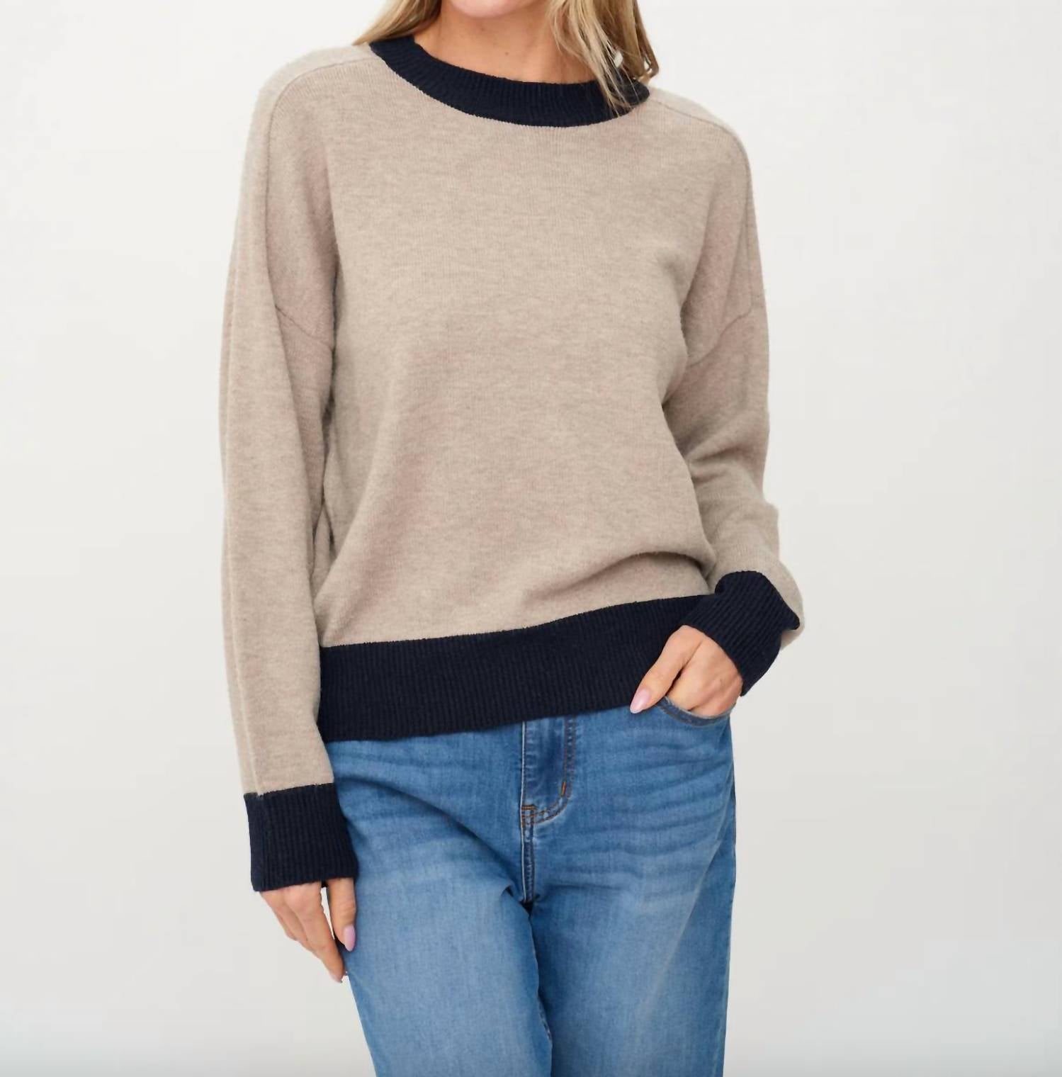 Six/Fifty - Dylan Colorblock Trim Sweater