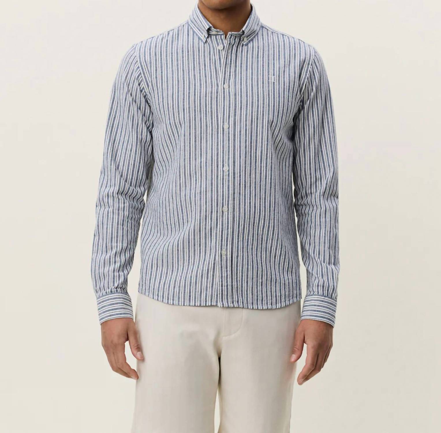 Les Deux - Stripe Cotton Linen Shirt