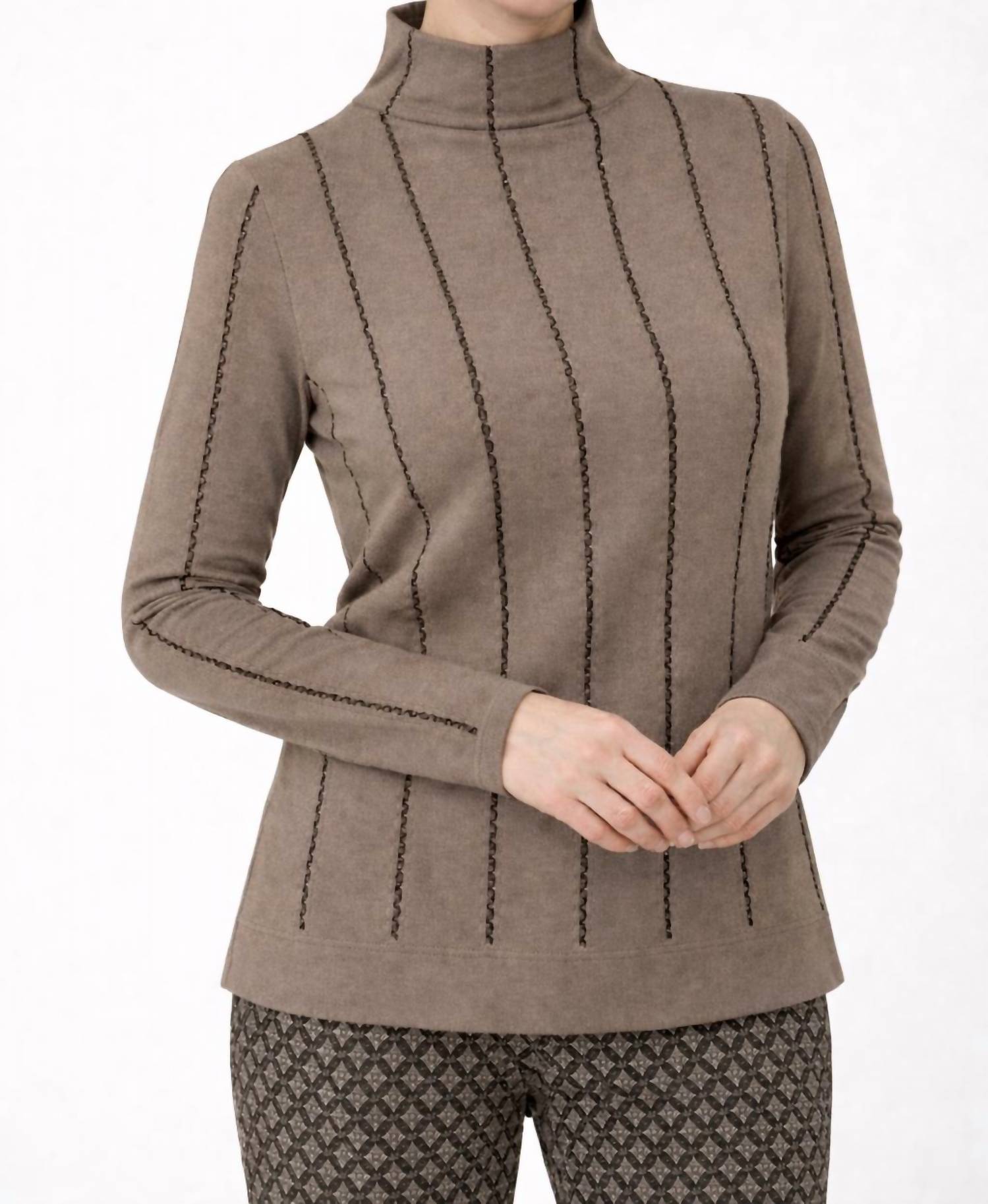J'Envie/Eli The Nicosia Turtleneck Sweater in putty black - women's sweater