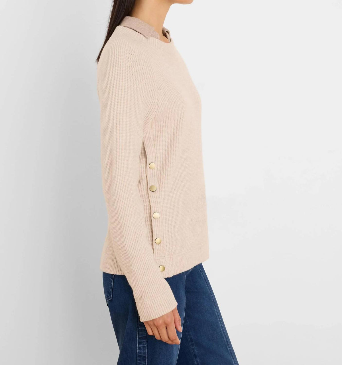 Nic + Zoe - Women's Side Button Waffle Top