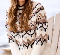 Tribal - Long Sleeve Button Down Sweater Cardigan