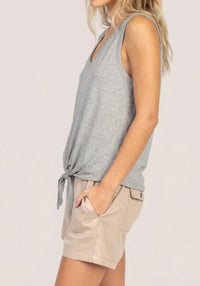 Dylan - Deep V Sleeveless Tie Top