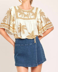 Flying Tomato - Printed Woven Top