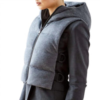 Adroit Atelier Women's Luna Vest in grey - women's jacket - detail view