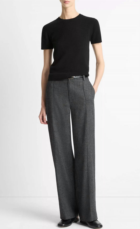 Vince - Italian Jaspe Pintuck High-waist Wide-leg Pant
