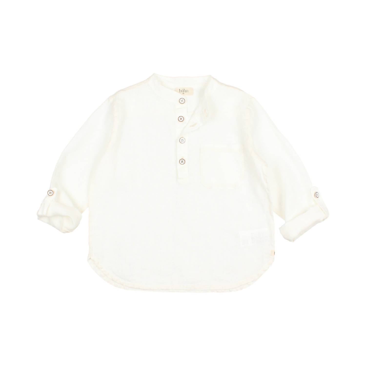 Búho - Kid's Ecru Linen Kurta Shirt