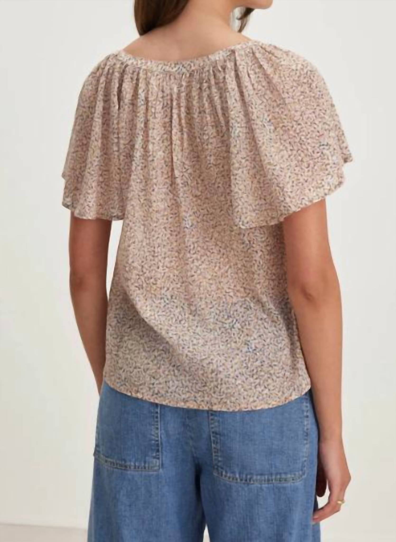 Velvet By Graham & Spencer - Park Printed Crinkle Cotton Gauze Top