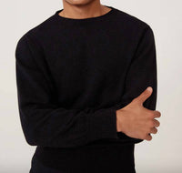 Stoffa Crewneck Cotton Mouline Sweater in charcoal - men's sweater - alternate view
