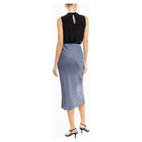 naked zebra Satin Midi Skirt in midnight blue - women's skirt - detail view