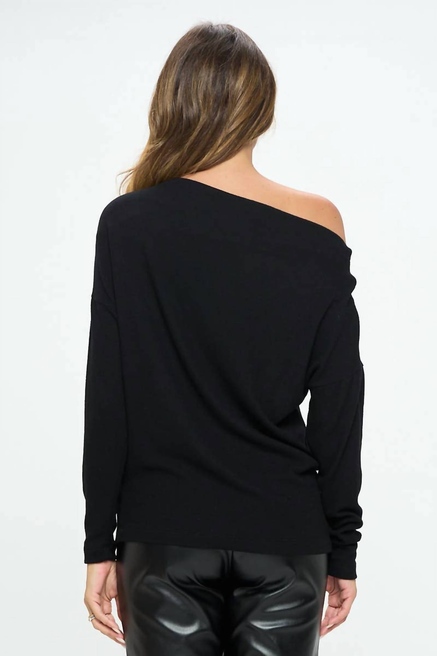 Renee C - Brushed Knit Off The Shoulder Top