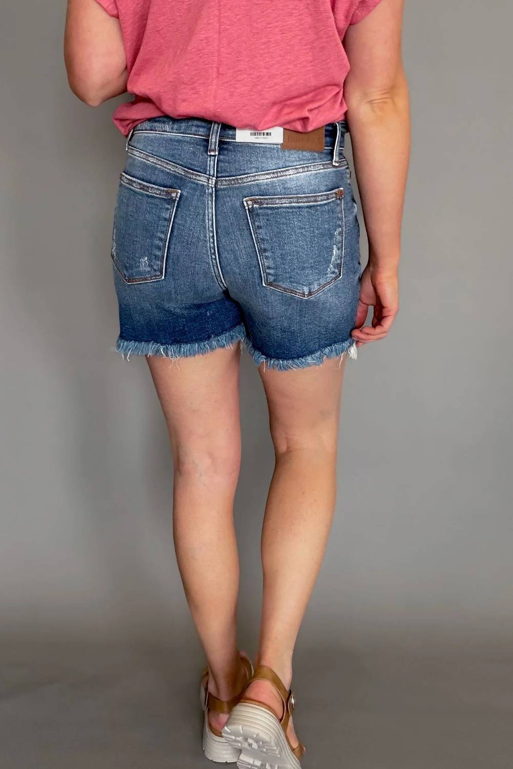 Judy Blue - Mid Rise Distressed Shorts