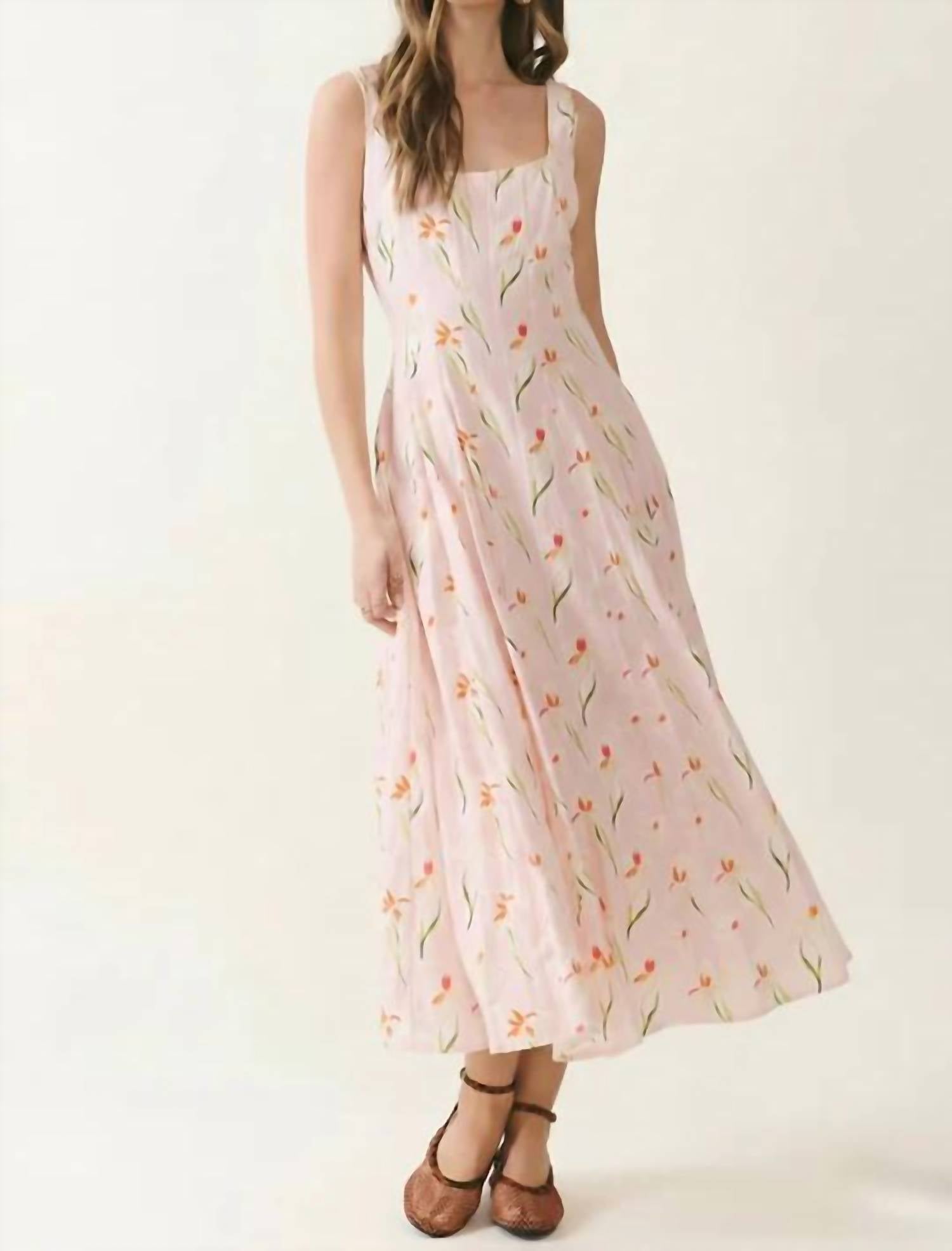Pretty Follies - Floral Detail Midi Dress