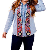 Layerz Clothing - Embroidered Denim Shirt